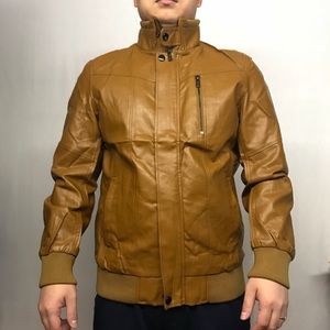 NWOT Yellow PU leather jacket